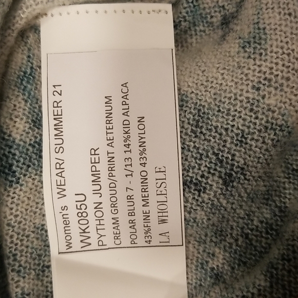 💕ALLSAINTS💕 Python Jumper Sweater ~ Blue Snakeskin Animal Print Medium M NWT - Picture 7 of 9